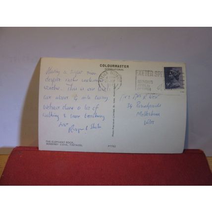 ELEPHANT ROCK, BOSSINEY COVE, TINTAGEL, CORNWALL .used postcard 1977 pm =