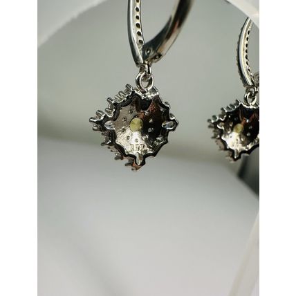 Ring Bomb Party Star W/ Yellow Orange Radiant Gem Dangle Drop Earrings