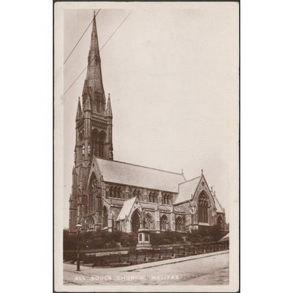 All Soul's Church, Halifax, Yorkshire, 1910 - WH Smith RP Postcard