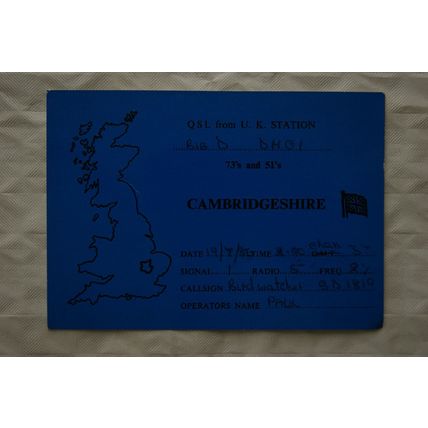 1986 QSL Card Big D, Cambridgeshire