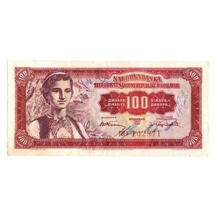 Yugoslavia 100 Dinara 1955 Banknote