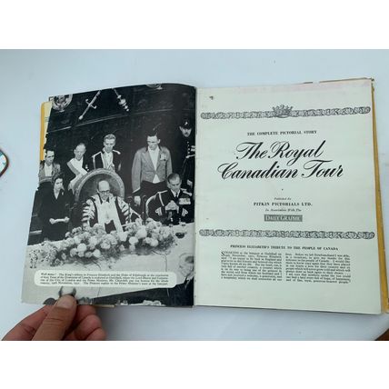 c1951 "THE ROYAL CANADIAN TOUR" QUEEN ELIZABETH II PICTORIAL HARDBACK BOOK (P3)