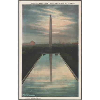 Looking East, Lincoln Memorial at Sunrise, Washington DC, 1922 - BS Reynolds PC