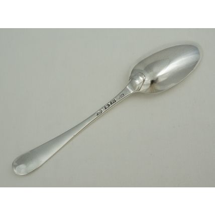 Heavy 8" Georgian Silver Old English Table Spoon, London 1743, 206mm, 64g.