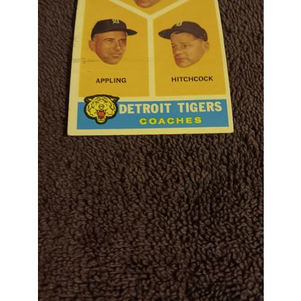1960 Topps 461 Detroit Tigers Coaches Appling Fredrick Hitchcock 4.0 VG/EX Shape