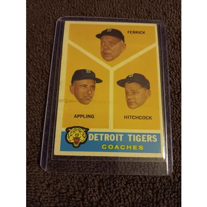 1960 Topps 461 Detroit Tigers Coaches Appling Fredrick Hitchcock 4.0 VG/EX Shape