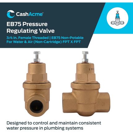 Cash Acme 3/4 Inch EB75 FPT X FPT Pressure Regulator Valve (PRV), 45 PSI, 23000-