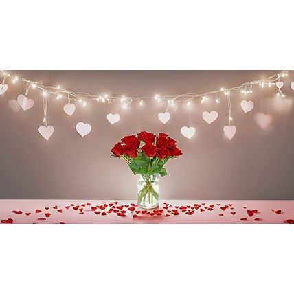 Benchmark Bouquets - 12 Stem Premium Red Roses (Glass Vase Included) - Fresh Flo
