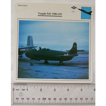 Vought F6U Pirate - USA - Interceptor - Collectors Club Card
