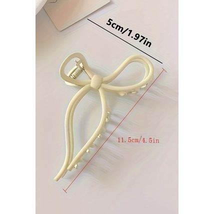 Smoke Gray Long Tail Bowknot Hair Claw