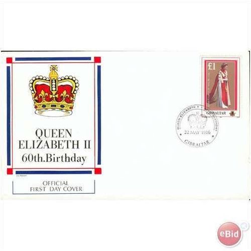 Gibraltar FDC 1986 - SG 540 - Queen Elizabeth 11 60th Birthday