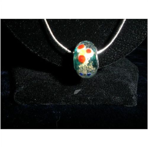 Glass Bead Necklace - Green Turquois