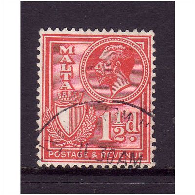 MALTA 1930 SG 196 1 1/2d ROSE RED FINE USED #1