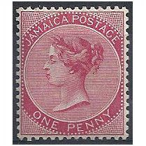 Jamaica 1886 SG18a 1d Carmine Mounted Mint ..