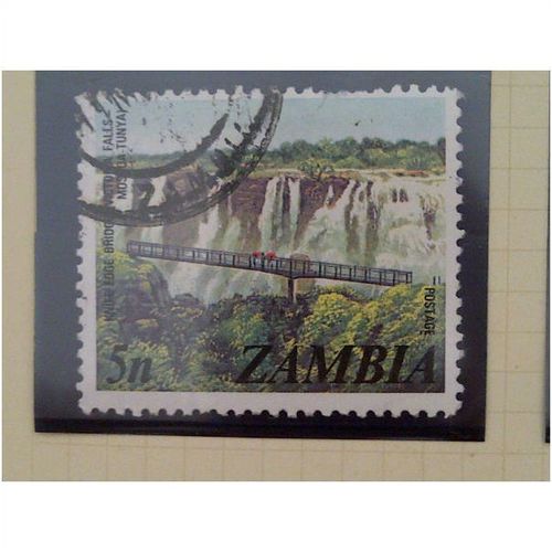 Zambia QEII 1975 5n Knife Edge Bridge Used SG 230 Sc 139
