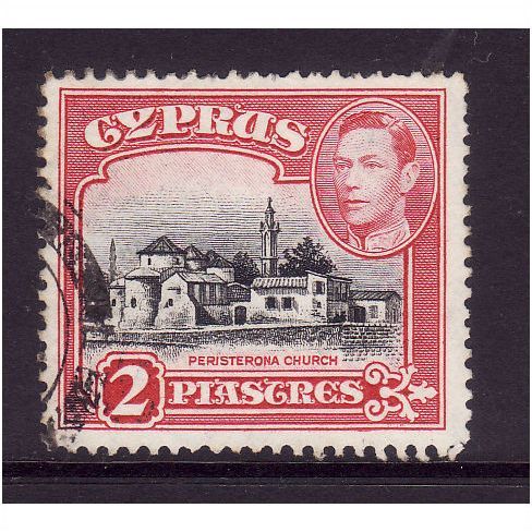 CYPRUS 1942 SG 155b 2p BLACK AND CARMINE FINE USED #2