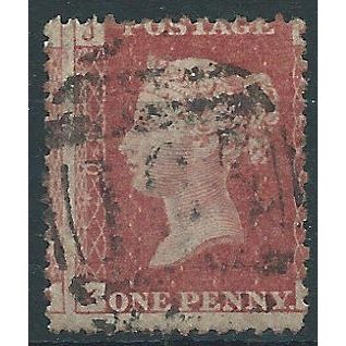 1858 SG43 1d Red Plate 209 Good/Fine Used Check Letters "KJ"