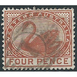 Western Australia 1890 SG98 4d Chestnut Fine Used.. ..