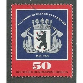 BERLIN - 1976 50pf '125TH ANN OF BERLIN FIRE SERVICE ' FINE USED (EBID42-345)