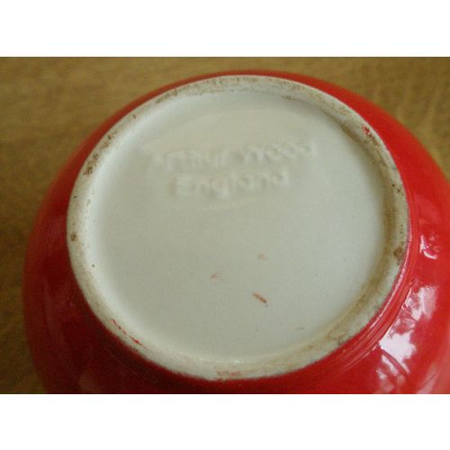 Bright Red Vintage Arthur Wood Sugar Bowl