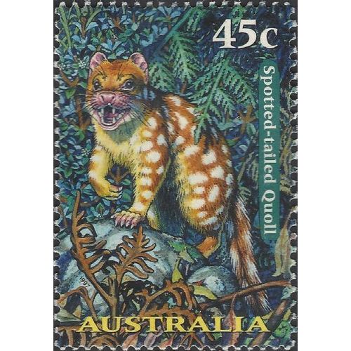 AUSTRALIA, MAMMALS, Spotted-tailed Quoll, green 1997, 45c, #2