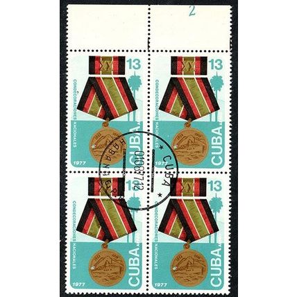 Cuba 1977 Medal 4 x 13c Stamps