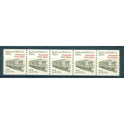 2265 21c Mail Car Fine MNH Dry Gum PNC 1/5 V0492