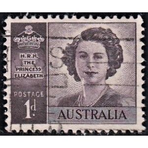 AUSTRALIA, 1947 1d QEII, SG 222 (Scott #210), used