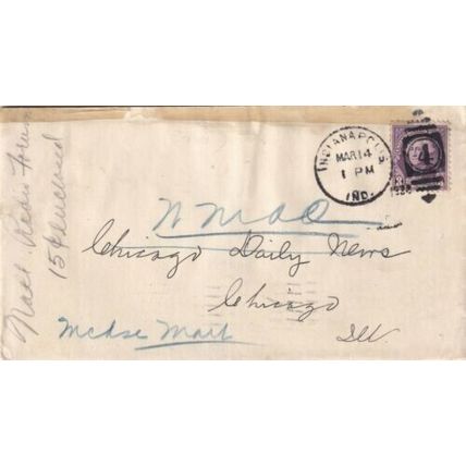 United States 1933 Indianapolis IND-Chicago ILL Cover Indianapolis cancel VGC