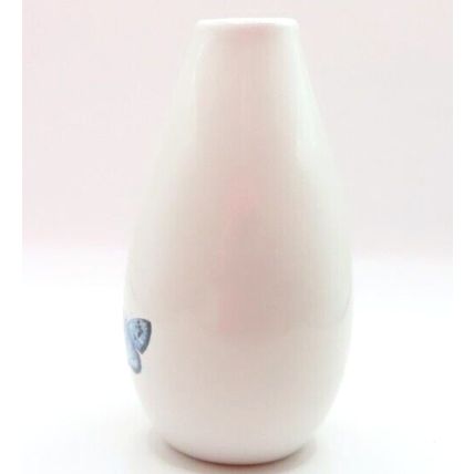 Small Blue & Black Butterfly Detail Vase Bud Small Ceramic 13 CM Gift Home Decor