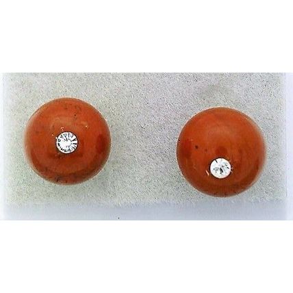 Red Jasper Crystal 8mm Gemstone Stud Earrings 2