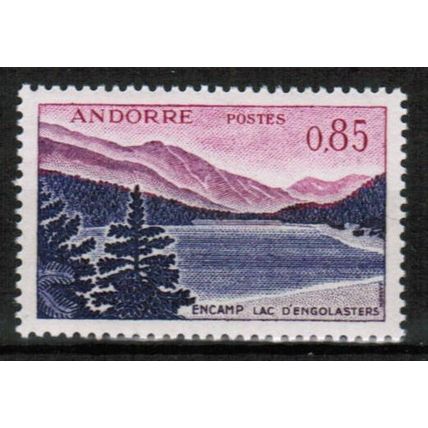 1961 Andorra - Sc# 152 Mint NH -Engolasters Lake 0.85fr lilac, violet & brown