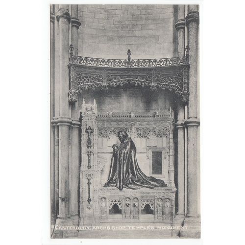 Archbishop Temple's Monument Canterbury Cathedral E Crow Postcard