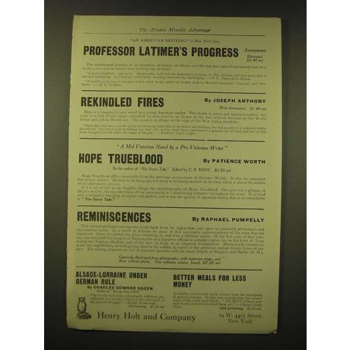 1918 henry Holt and Company Ad