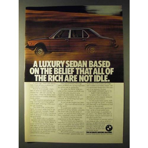1979 BMW 528i Car Ad - All Of the Rich Are Not Idle