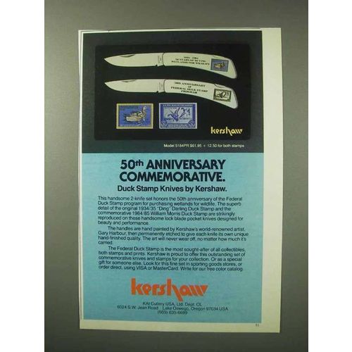 1984 Kershaw 50th Anniversary Duck Stamp Knives Ad