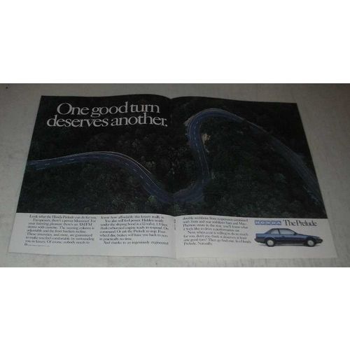 1987 Honda Prelude Ad - One Good Turn Deserves Another