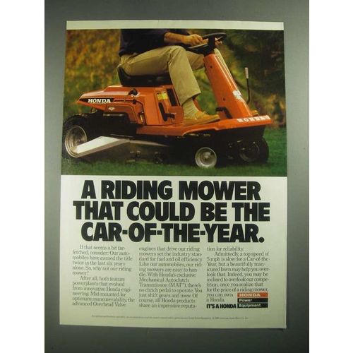1987 Honda Riding Mower Ad - Could Be Car-of-the-Year