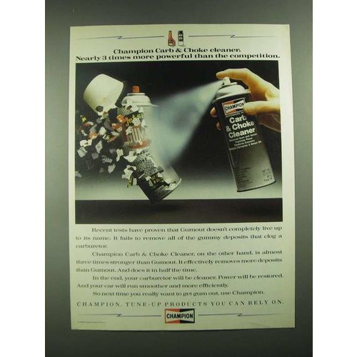 1988 Champion Carb & Choke Cleaner Ad - More Powerful