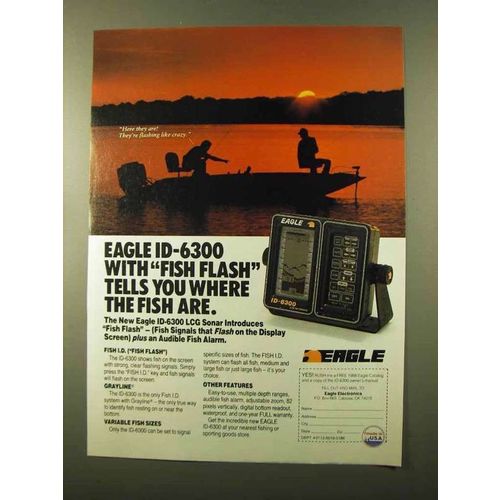 1988 Eagle ID-6300 LCG Sonar Ad - Fish Flash