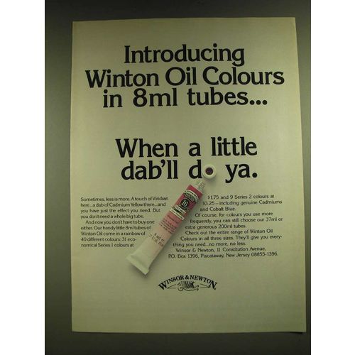 1990 Winsor & Newton Oil Colours Ad - Introducing Winton Oil Colours in 8ml