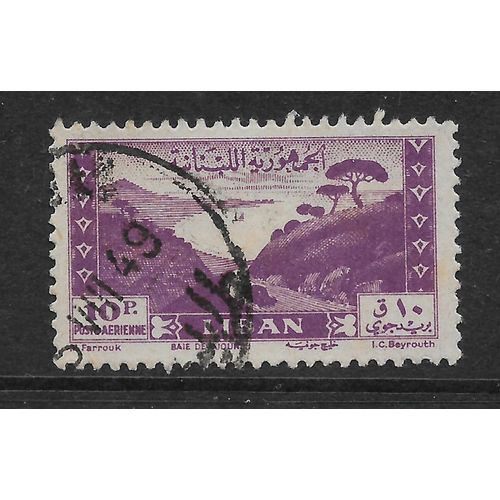 LEBANON 1947 SG 343 10p MAUVE JOUNICH BAY FINE USED