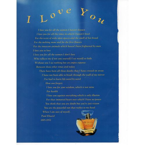 Lancome Poem perfume Vintage Full 4 Page Print Ad April 1996