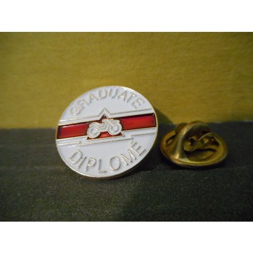 Motorcycle Diploma,Diplome Course Graduate Lapel Pin French