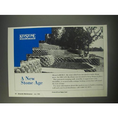 1990 KeyStone Retaining Wall Systems Ad - A New Stone Age