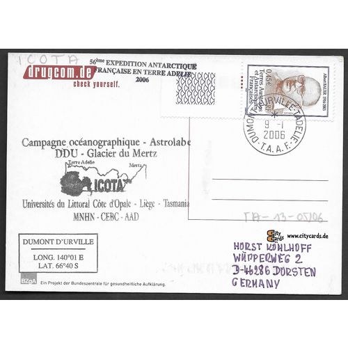 2005 FRENCH ANTARCTIC TERRITORIES -POSTCARD FINE USED (EBIDPACK4663)