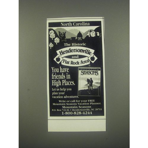 1991 Hendersonville North Carolina Ad - You have friends in High Places