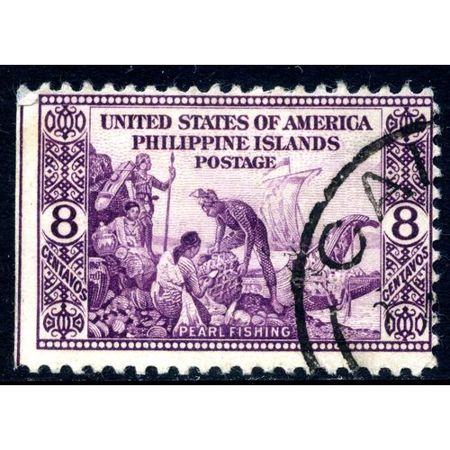 PHILIPPINES 1935 Pearl Fishing, 8c — Violet, Scott PH386, Used