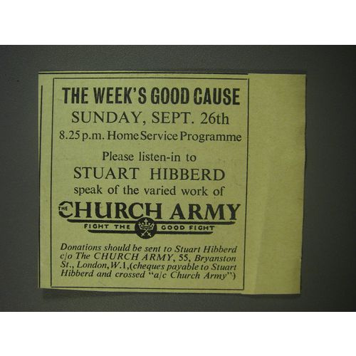 1954 Church Army Ad - The Week's good cause