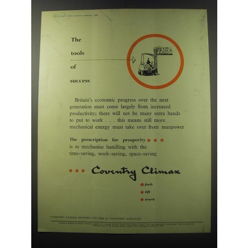 1955 Coventry Climax Fork Lift Trucks Ad - The tools of success